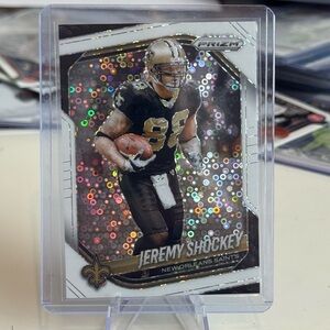 🔥 2025 Jeremy Shockey Panini Prizm White Disco Prizm card.